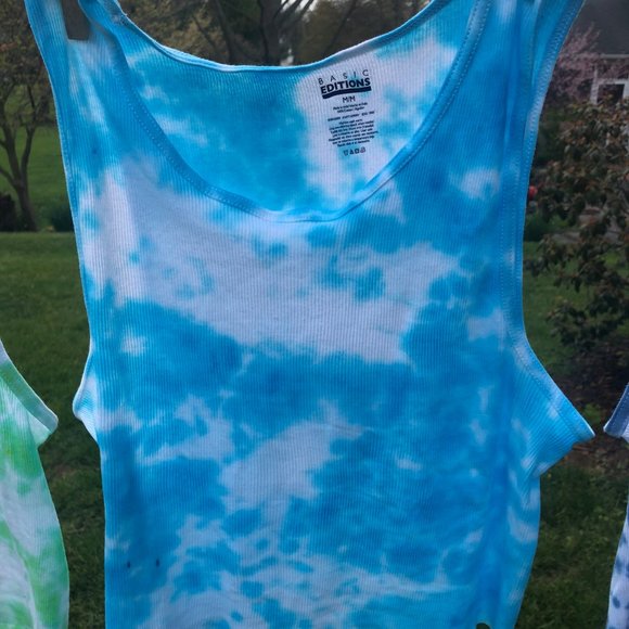 TIE DYE CROP TANK - LIGHT BLUE - Picture 2 of 4